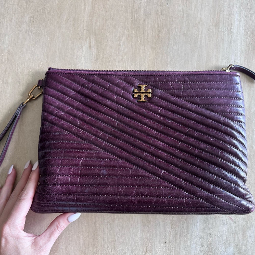 Tory Burch Kira Chevron Glazed Small Pouch